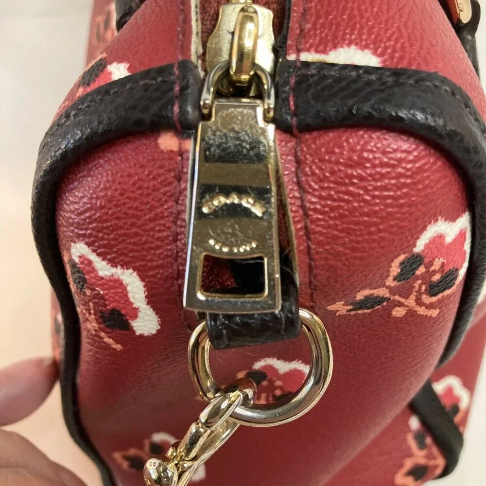 Womens Coach Bramble Rose MIni‎ Bennett Leather Satchel 9.5 x 6.5 x 4.5